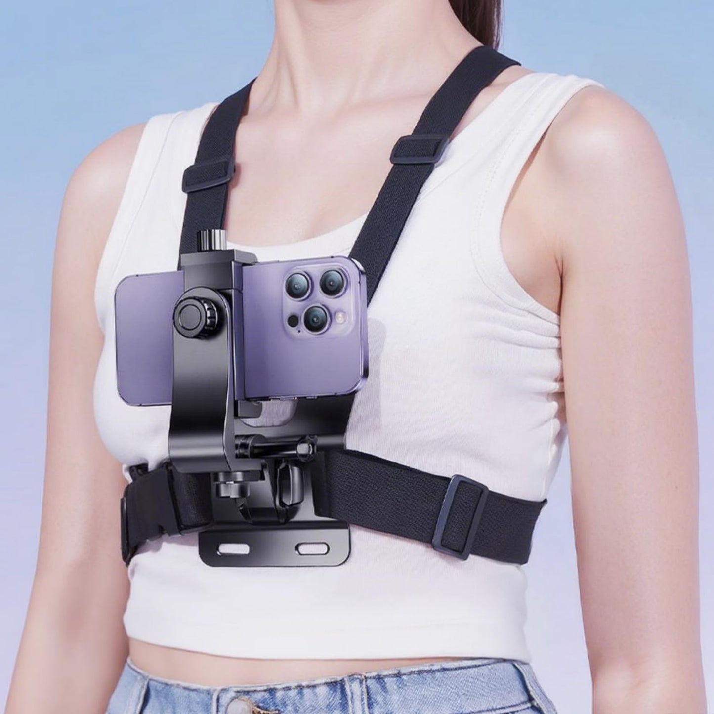 Mobile Phone Chest Mount Harness Strap Holder Cell Phone Clip For Recording Vlog/Pov, Universal Accessories Kit For Most Action