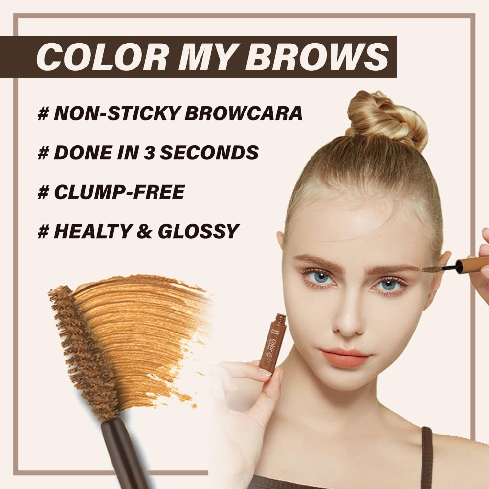 ETUDE Color My Brows Big Size, Brow Mascara, 3D Natural Coloring, Beeswax & Carnauba Wax, Moisturizing Brow Care, Eyebrow tint,