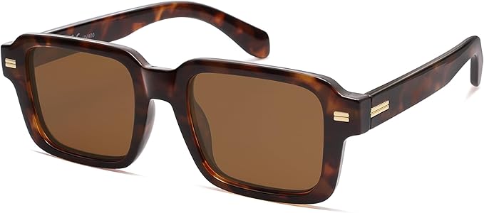 SOJOS Trendy Square Polarized Sunglasses for Women Men, Retro Vintage Womens Mens Rectangle Shades SJ2345