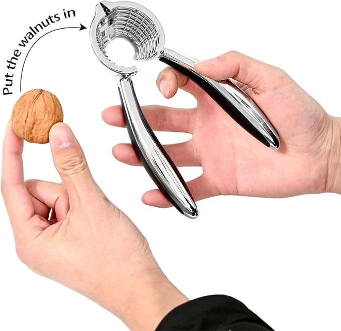 1 PCS Nut Crackers Zinc Alloy Heavy Duty Walnut Cracker with Non-Slip Handle Nut Crackers Tools Funnel Walnut Pliers Nutcracker Pecan Walnut Plier Clip Tool