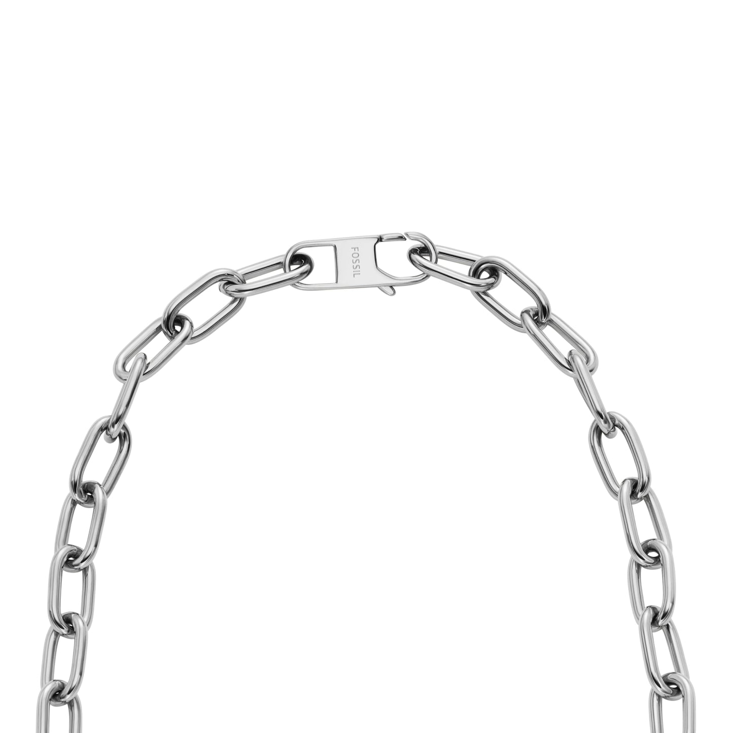 Fossil Women's Harlow Linear Texture Heart Stainless Steel Pendant Necklace, Color: Silver (Model: JF04657040)