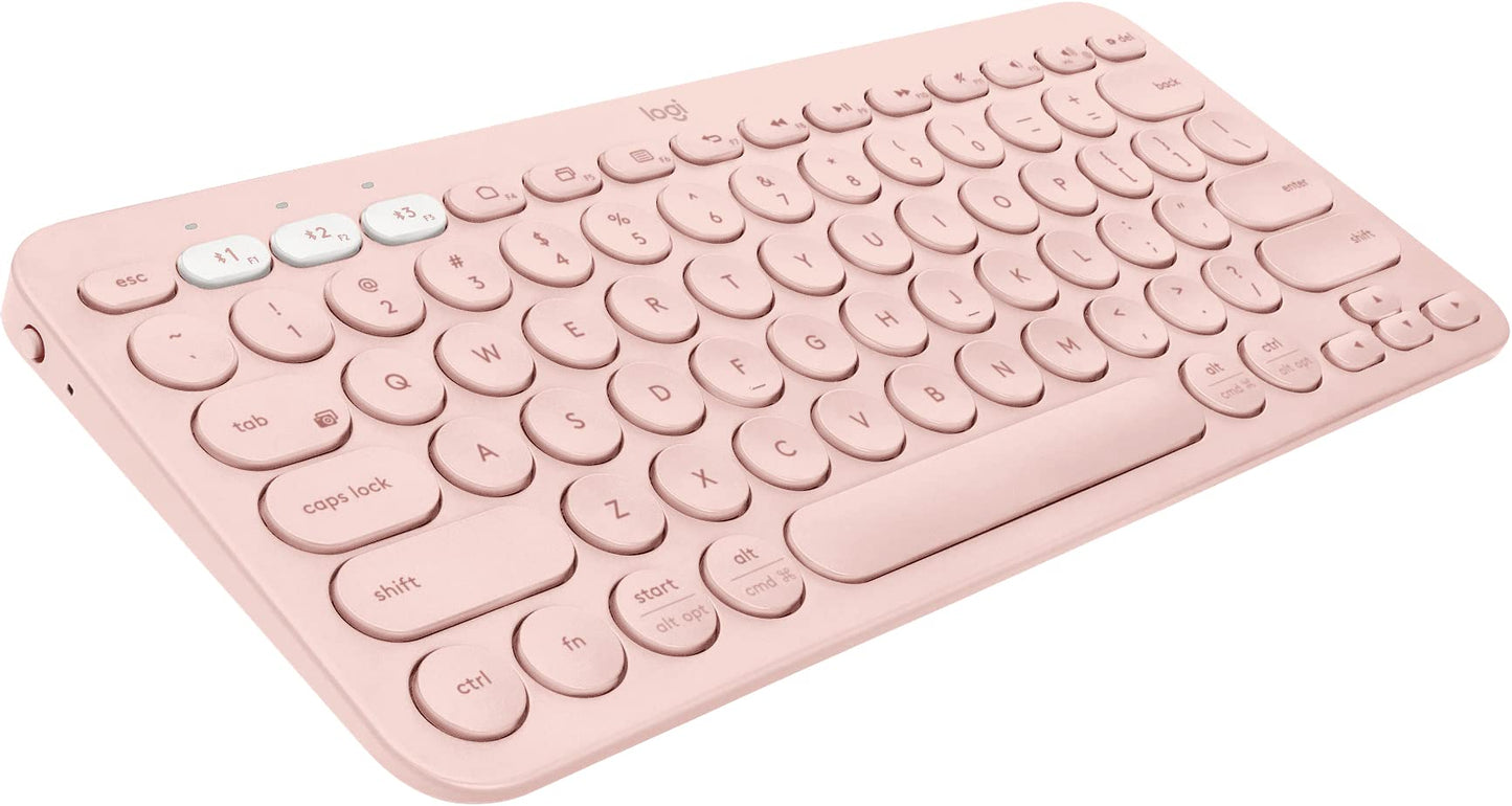 Logitech K380 Pebble Wireless Multi-Device Keyboard For Windows, Apple Ios, Apple Tv Android Or Chrome, Bluetooth, Compact Space
