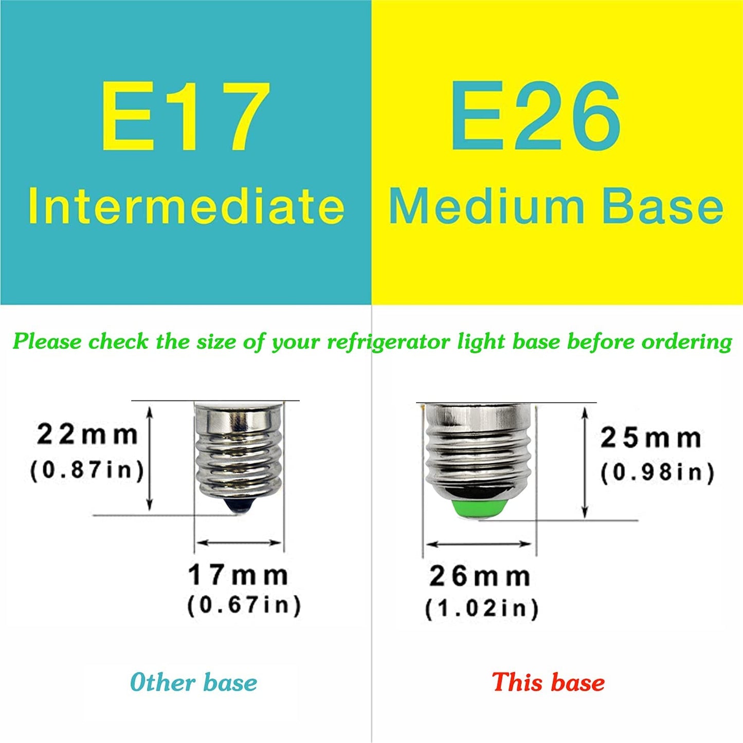 Brolskun E26 Led Refrigerator Light Bulb 7W Cool White 6500K 1000 Lumen Pack Of 2 - Non-Dimmable Ceramic Appliance Bulb