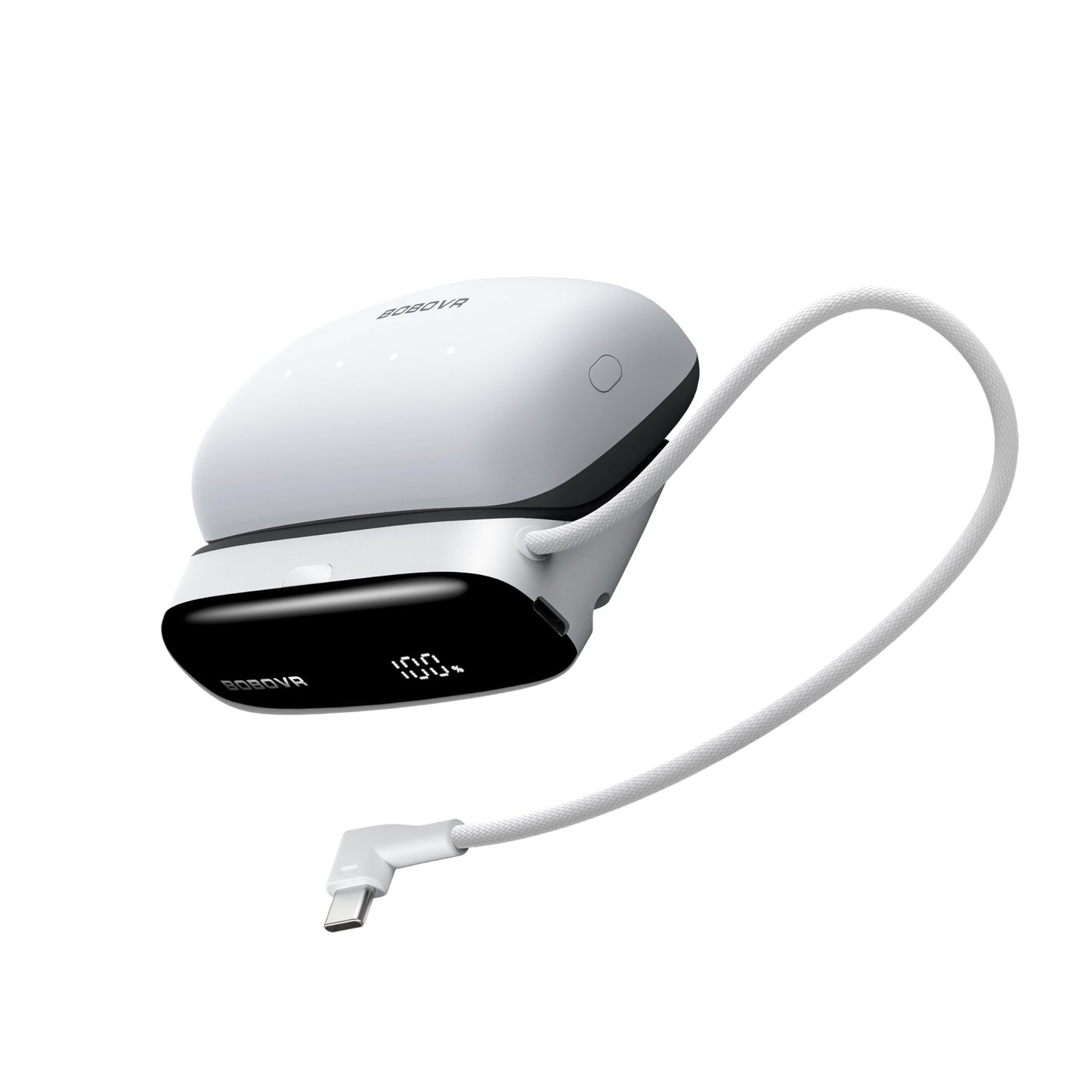 BOBOVR PD100 Charging Dock Combo,30W USB-C PD Power Bank with 1× B100 Battery – Two-Way Fast Charge, Built-in Cable, Multiple Ports (with B100 Battery)
