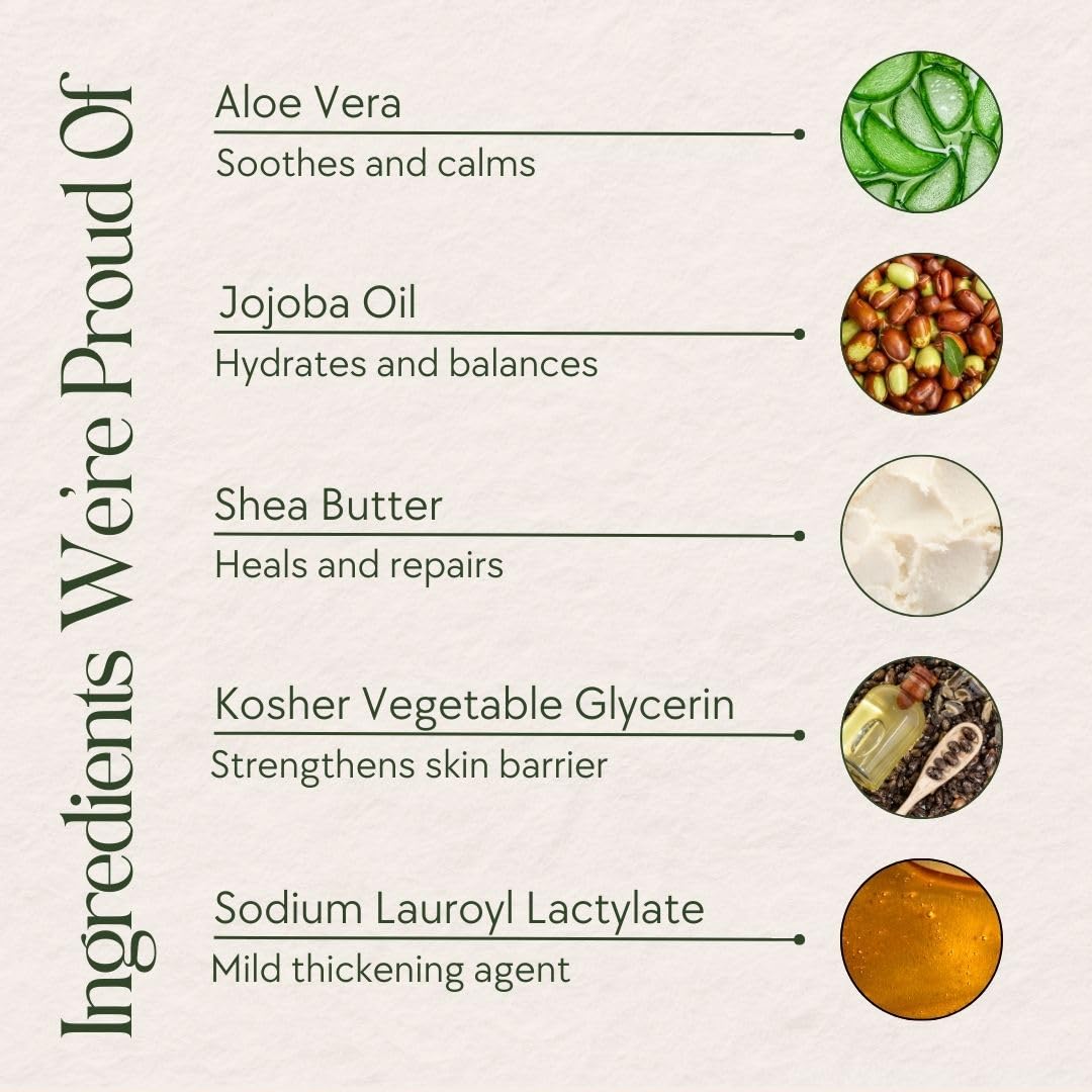 Organic Jaguar Natural Body Wash with Aloe Vera Gel and Honeysuckle, Bath and Shower Soap Cleanser for Body Care, Leaves Skin So