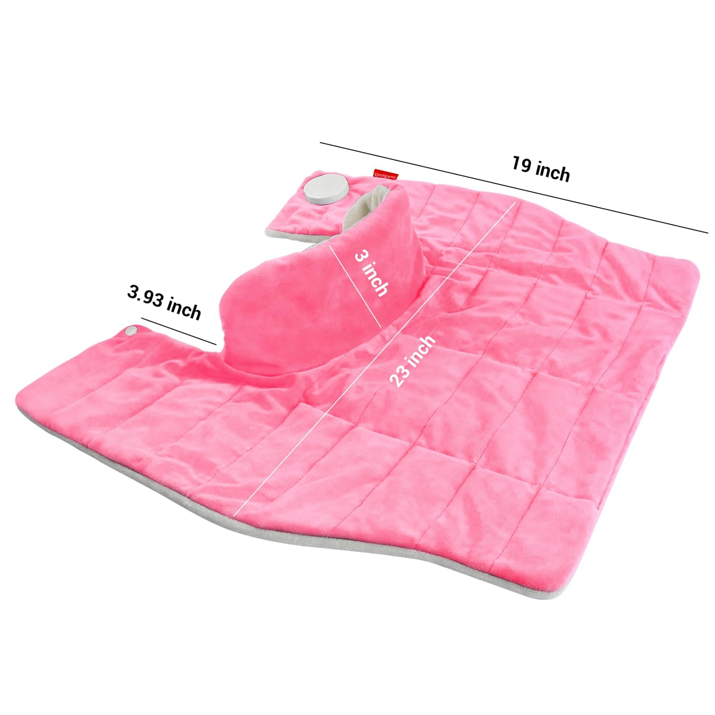 Comfytemp Heating Pad for Neck and Shoulders and Back, 2.6lb Weighted Electric Heat Pad FSA Eligible, Large HSA Heated Wrap, 9 Heat Settings & 11 Timer, Birthday Gifts for Women Men Mom Dad, Pink