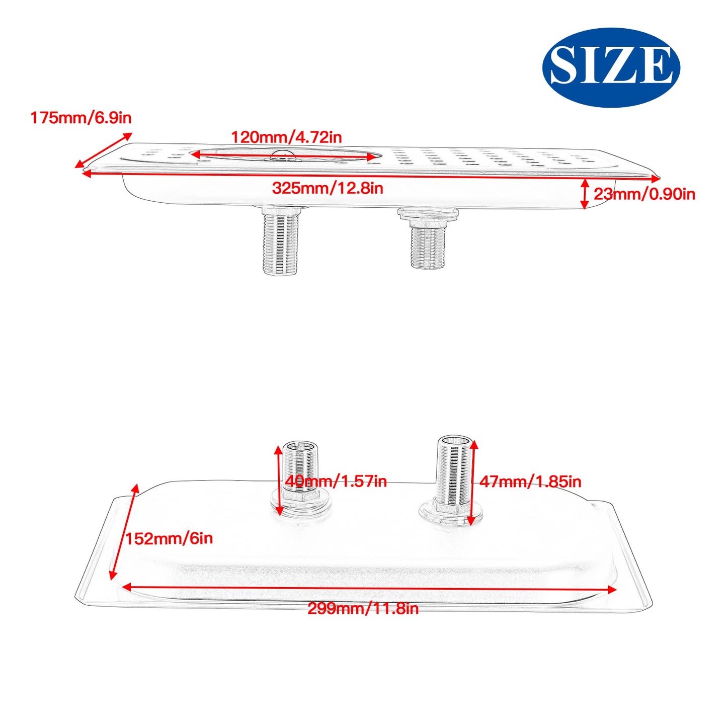 DIBTSA Pitcher Rinser, Espresso Rinser, Drain and Drip Tray, Stainless Steel Bar Glass Rinser for Sink, Cup Washer Spray Rinser for Home Kitchen Hotel Cafe Restaurant (12.8 x 6.9 x 0.9 inch,Silver)