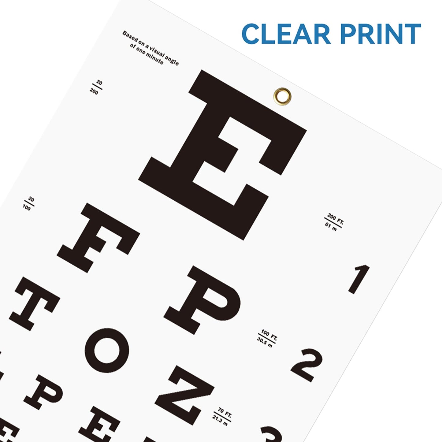 AISITESY Snellen Eye Chart with Fixing Sticker 11x22 in Eye Charts for Eye ExamsIdeal for Doctor's OfficeSchool, Home with Eye occluder and Pointer 4 Fixation Patches