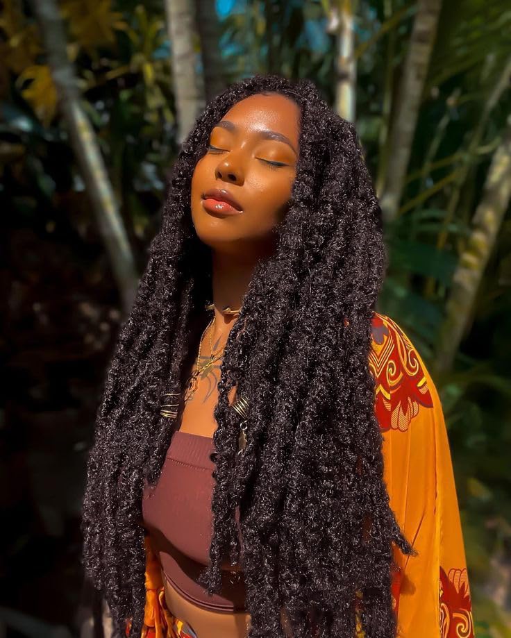 ZRQ 18 Inch Distressed Faux Locs Long Butterfly Locs Crochet Braids Hair Pre-looped Synthetic Soft Locs For Black Women Goddess
