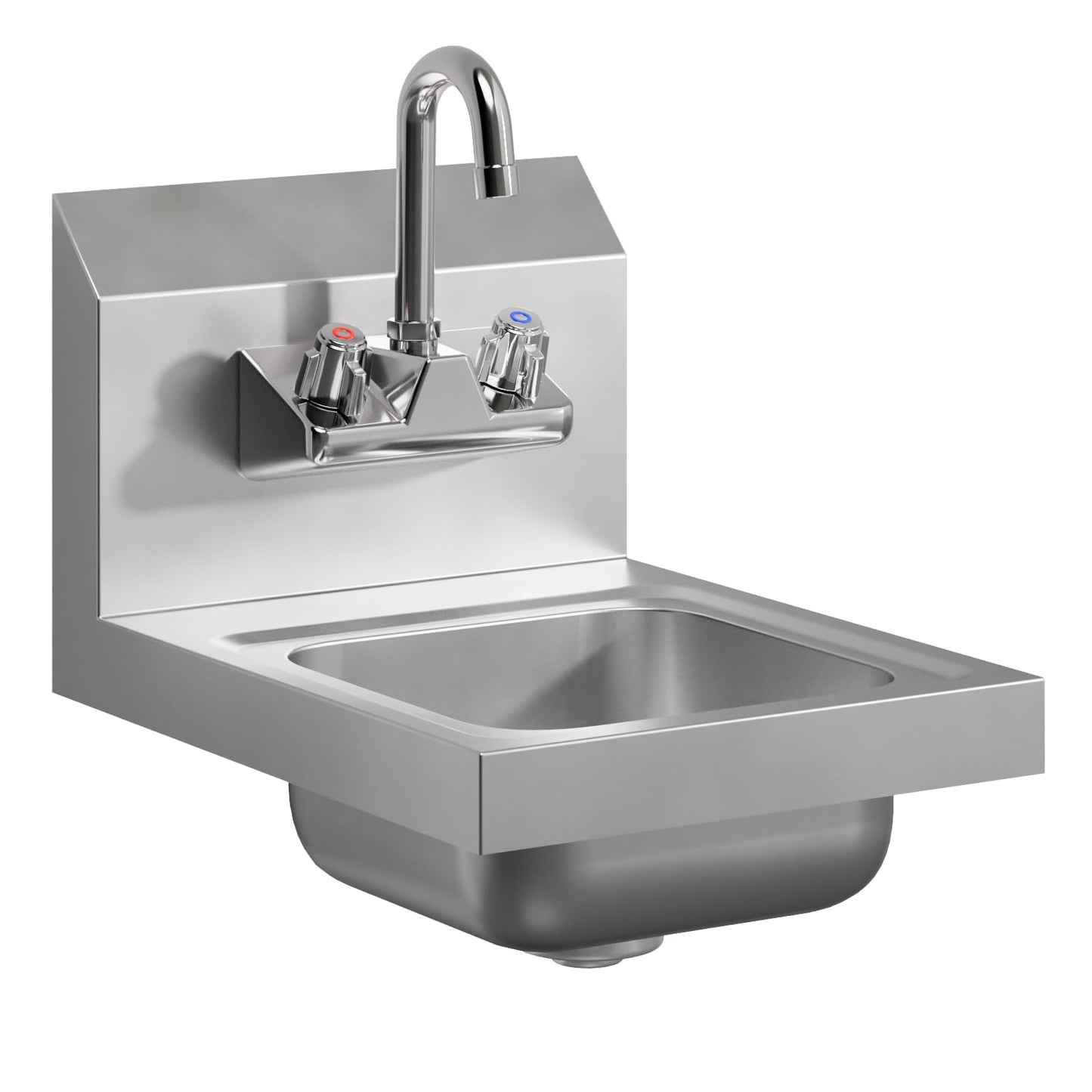 AmGood Stainless Steel Wall Mount Hand Sink | NSF | Commercial Hand Washing Basin For Restaurant, Kitchen and Home (12" x 16")