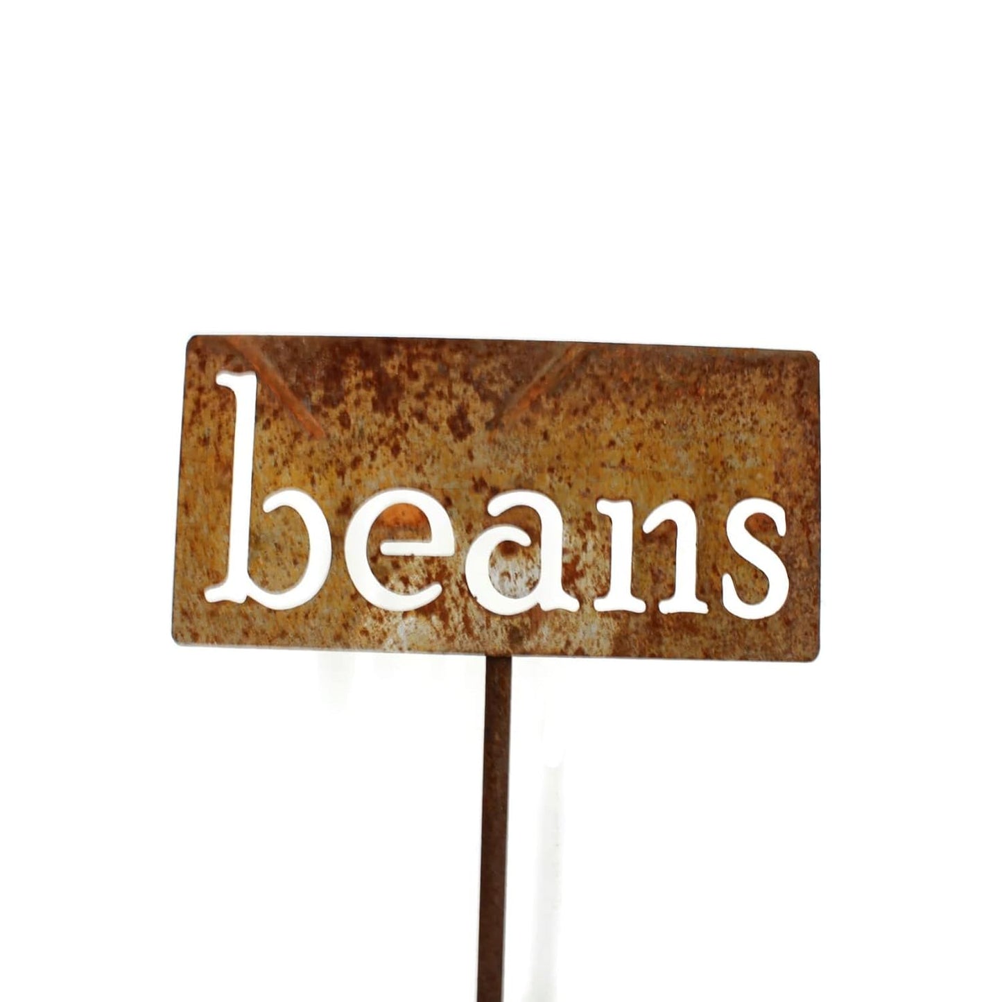 Classic Metal Garden Markers 19 Inches Tall (beans, Naturally Rusted)
