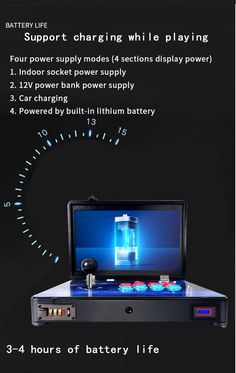 WYGaming Pandora Arcade Portable Retro Video Game Player Built-in 20000+ Classic Games 14 inch LED Integrated Recreation Arcade Emulator Console Compatible with FBA/N64/Arcade/MAME