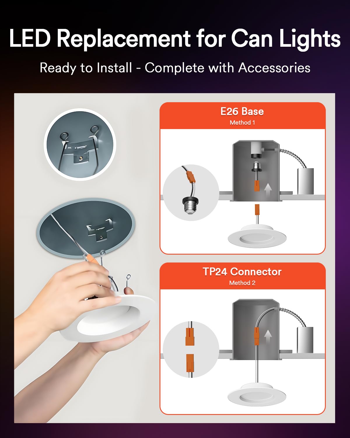 Lumary Smart Retrofit Led Recessed Lighting 5/6 Inch W/Rgb Ring  Etl Rgbai Retrofit Can Light Cct Dimmable  Wi-Fi Bluetooth Connect  66 Scenes Mode  Work With Alexa Google  Cri 90 1000Lm  1 Pack
