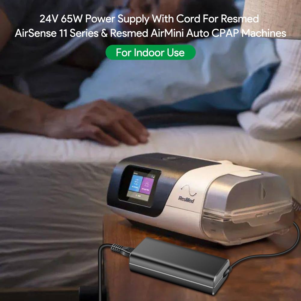 HKY ResMed 11 24V 65W Power Supply Bundle (AC Adapter & DC Converter) Compatible with ResMed AirSense 11 Series CPAP Machines Air Sense 11 AutoSet/Elite/CPAP Power Cord air 11 Supplies