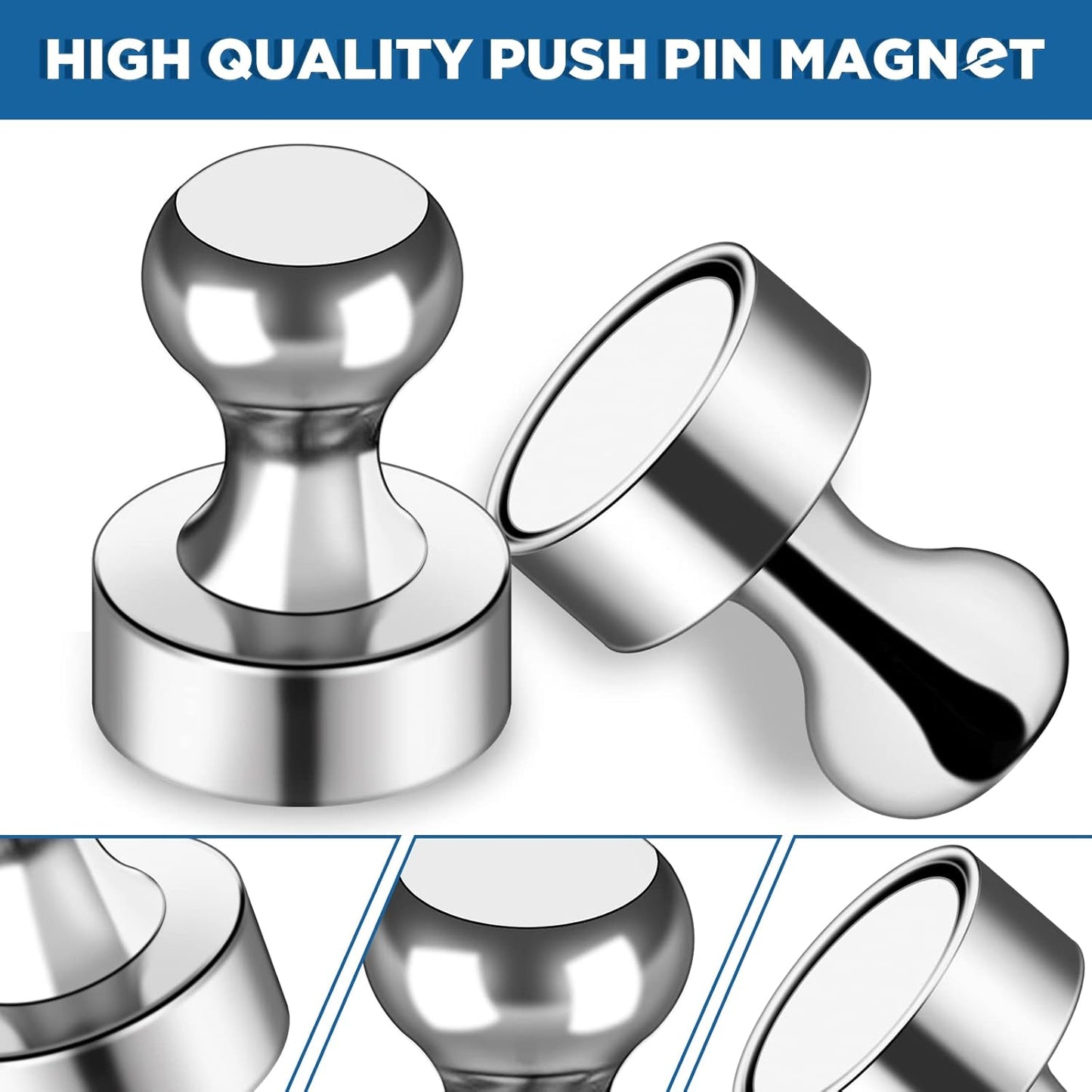 LOVIMAG Fridge Magnets 50 Pcs Refrigerator Whiteboard Small Strong Magnet Classroom Kitchen Accessories Decorative Locker Set Decor Must Haves Office Calendar Refrigerador Magnetic Cute Crafts Silver