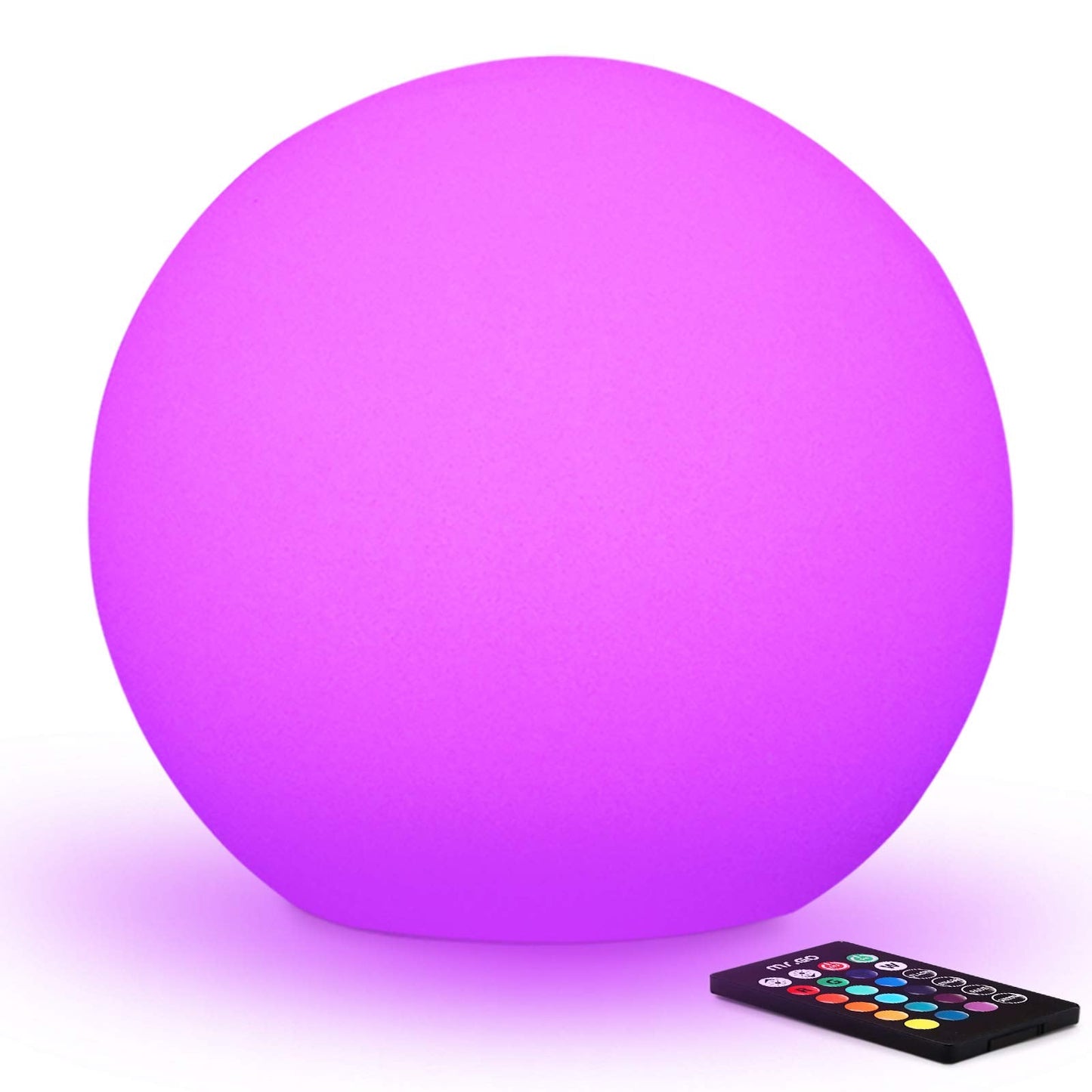 Mr.Go LED Glowing Ball Light Orb Globe Lamp, 16in Waterproof, Rechargeable, 16 RGB Colors, Model CQ-B206, Indoor/Outdoor Use