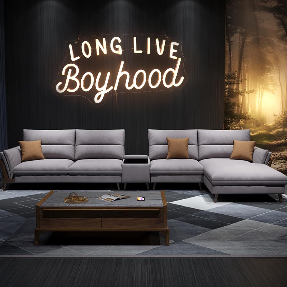 Long Live Boyhood Neon Sign  Decorative Neon Lights For KidS Room Play Room Wall Decor Neon Light Sign  Christmas Birthday KidS Gift Thanksgiving Gift(Warm White)