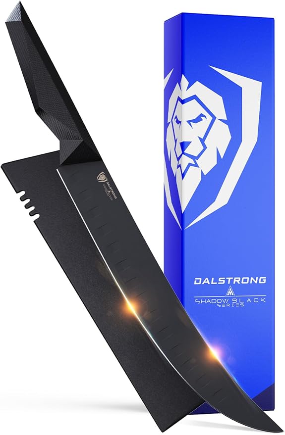 Dalstrong Butcher Knife - 10 inch - Shadow Black Series - Black Titanium Nitride Coated - High Carbon 7CR17MOV-X Vacuum Treated Steel - Breaking Kitchen Knife - Sheath - Slicing Knife - NSF Certified
