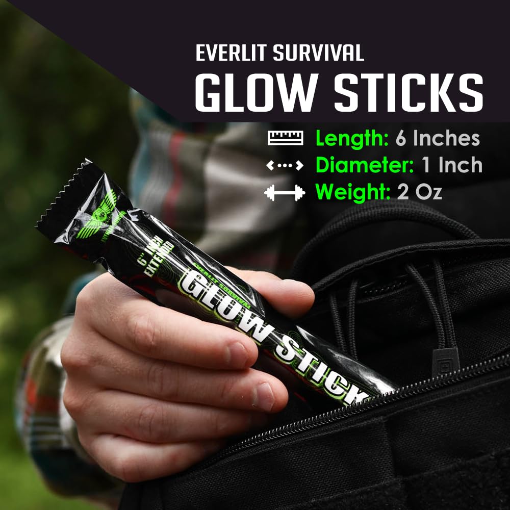 EVERLIT Glow Sticks - 6 Inch Light Sticks, 24 Pack, Green, Ideal for Parties, Camping, Emergencies, Up to 12 Hours Duration
