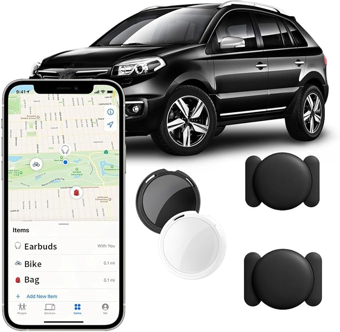 2 Pack GPS Tracker for Vehicles Work with Find My (iOS Only) Real Time Mini Car tracker Item Finder Global Coverage Tracki...