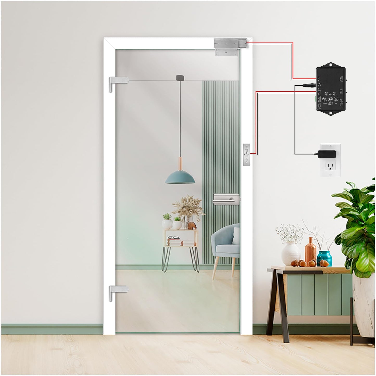 Zuomeng WiFi Smart Magnetic Lock for Door Kit, 1200lbs Holding Force Magnetic Door Lock System with App/Remote Control, 3 Modes, Sound Alerts, Easy Install for Home & Office