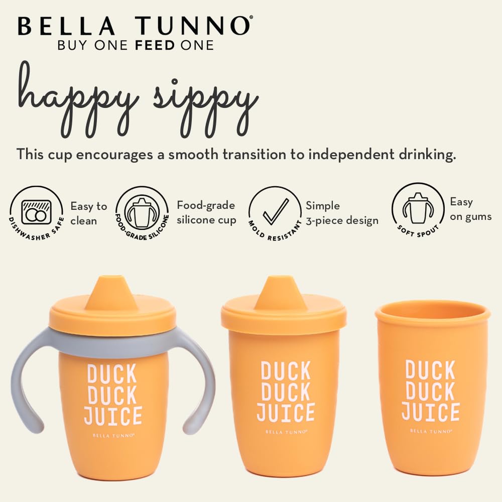 Bella Tunno Sippy Cup, Silicone Training Cup with Transition Handles for Infants, Toddlers & Kids, Babies 6-12 Months & Toddlers 1-3 Years, Boys & Girls, Sippin’ Pretty, 8 oz