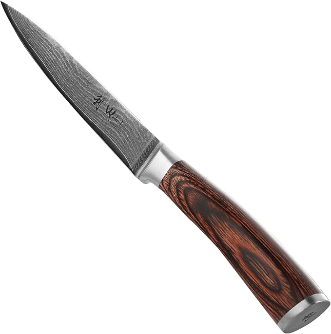 Wakoli EDIB Damascus Utility Knife – 4.9-Inch Kitchen Knife for Everyday Use | Genuine 67-Layer Damascus Steel Blade with VG10 Core | Ergonomic Pakkawood Handle | Premium Cooking Knife in Gift Box