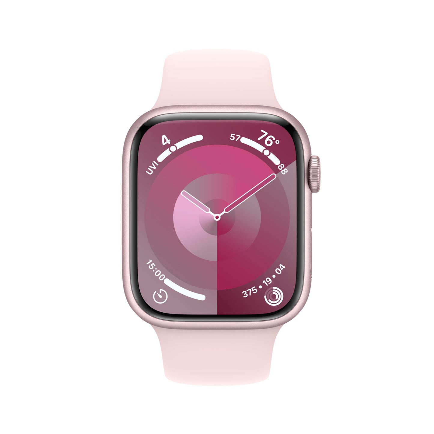 Apple Watch Series 9 [Gps 45Mm] Smartwatch With Pink Aluminum Case With Light Pink Sport Band M/L. Fitness Tracker, Ecg Apps, Al