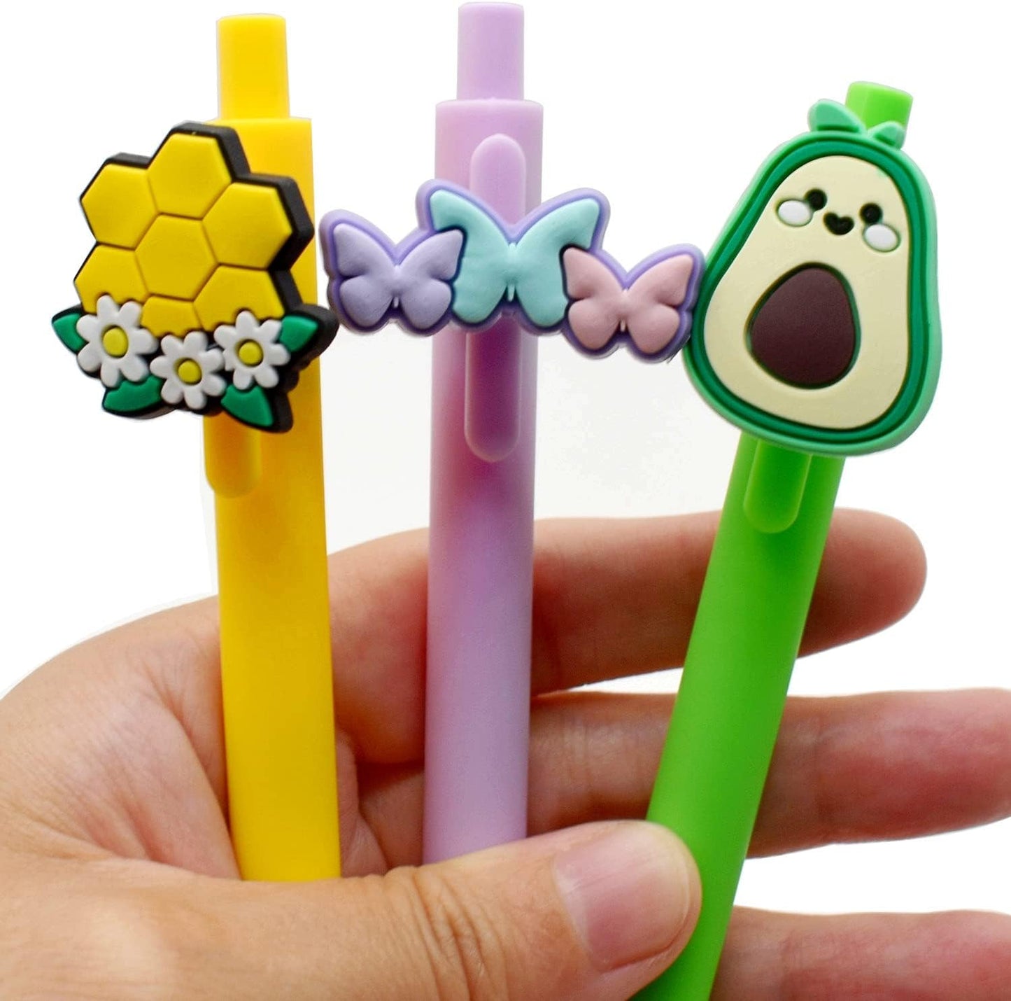Papacharms Lot Random Different Decorative Pencil Toppers 105Pack Cute Cool Pencil Charms Clips Bulk PVC Pen Topper for School Prize Classroom Reward Student Gifts