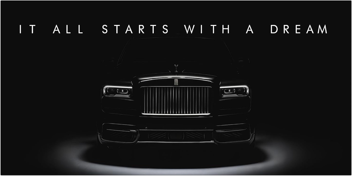 Motivational Wall Art for Office, Super Car Art Canvas, Inspirational Automotive Decor for Rolls-Royce Cullinan Black Badge Lovers, Motivational Wall Decor for Home, Car Poster (8" x 8" in)