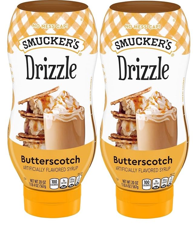 (Pack of 2) Sundae Syrup Butterscotch Drizzle Flavored Syrup  20 oz