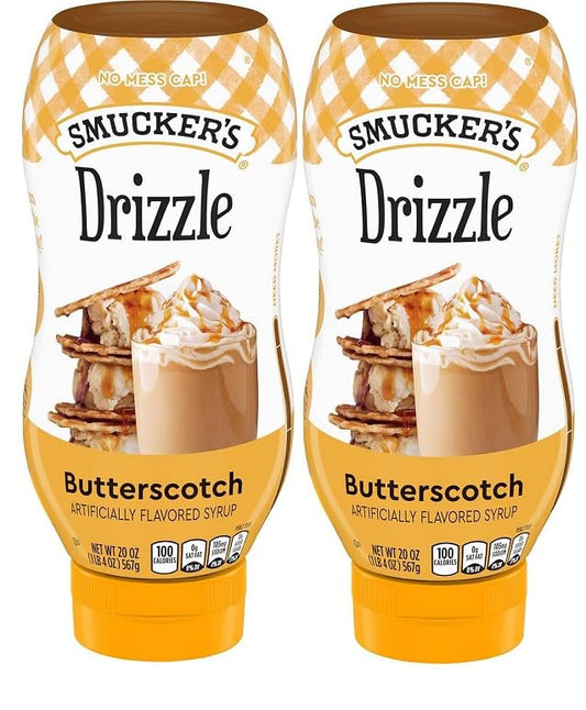 (Pack of 2) Sundae Syrup Butterscotch Drizzle Flavored Syrup  20 oz