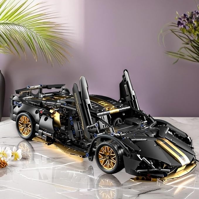 Sport Race Car Building Block Sets for Adults Boys,1:14 Technical Remote Control APP Supercar Toys Kits with LED Lights Collectible MOC Contruction for Teens Age 8-12 12-16,14+