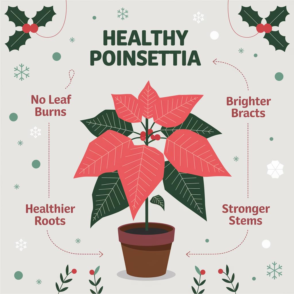 Premium Holiday Plant Food Mist - 3-1-2 Liquid Fertilizer Spray for Poinsettias, Christmas Flowers, and Greenery - 8oz
