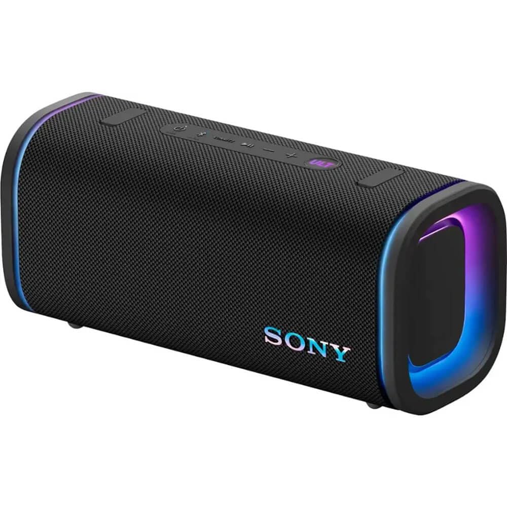 Sony ULT Field 5 Wireless Portable Bluetooth Speaker, IP67 Waterproof, Dustproof, and Rustproof with Enhanced Bass, 25 Hour Battery, 360° Party Light, and Shoulder Strap (SRSULT50B), Black