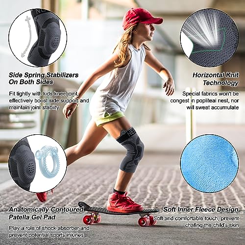 NEENCA Kids Knee Brace Sleeve, Youth Knee Compression Sleeve for Children - Boys & Girls. Child Knee Support with Patella ...