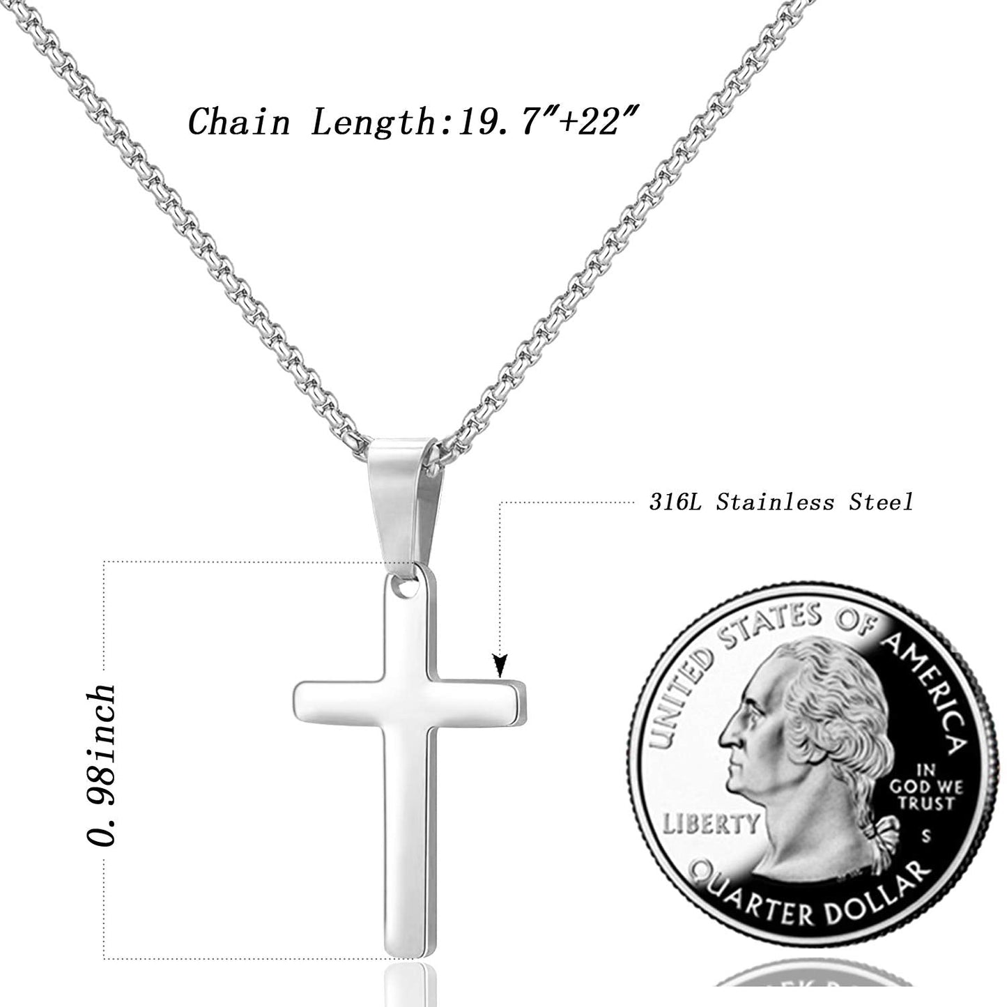 XOYOYZU Tiny Cross Pendant Necklace for Women Simple Cross Necklaces Mothers Day Birthday Gifts for Women (Silver CZ cross)