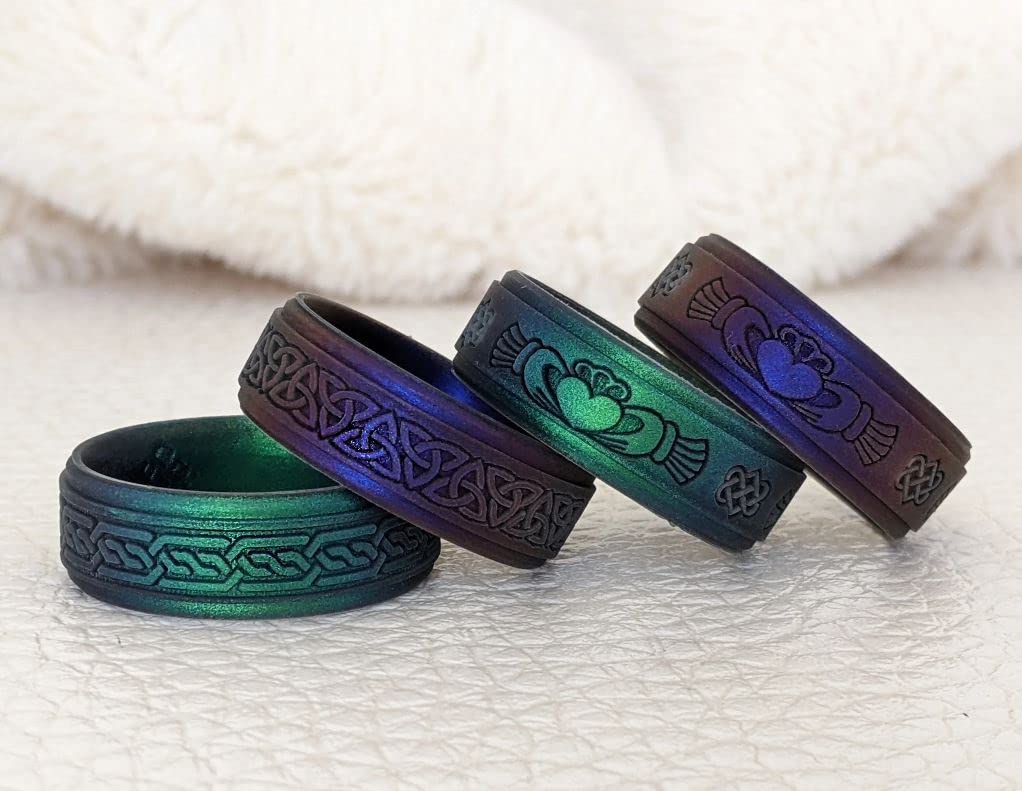 Knot Theory Trinity Silicone Ring for Men - Cosmic Purple Size 10, Breathable Comfort Fit 8mm Bandwidth