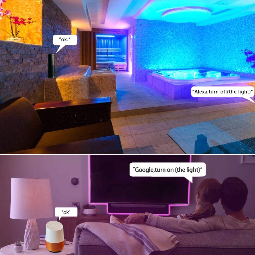 Miheal Wifi Led Light Strip Kit, 32.8Ft 300 Leds, Waterproof Ip65, Compatible With Android/Ios, Model Zj-Bwcg-Rgb-R24B1