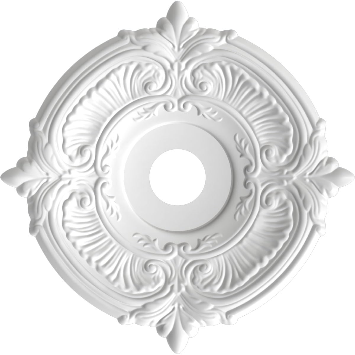 Ekena Millwork Cmp19Ateru Attica Thermoformed Pvc Ceiling Medallion (Fits Canopies Up To 6 3/4), 19Od X 3 1/2Id X 1P, Universal