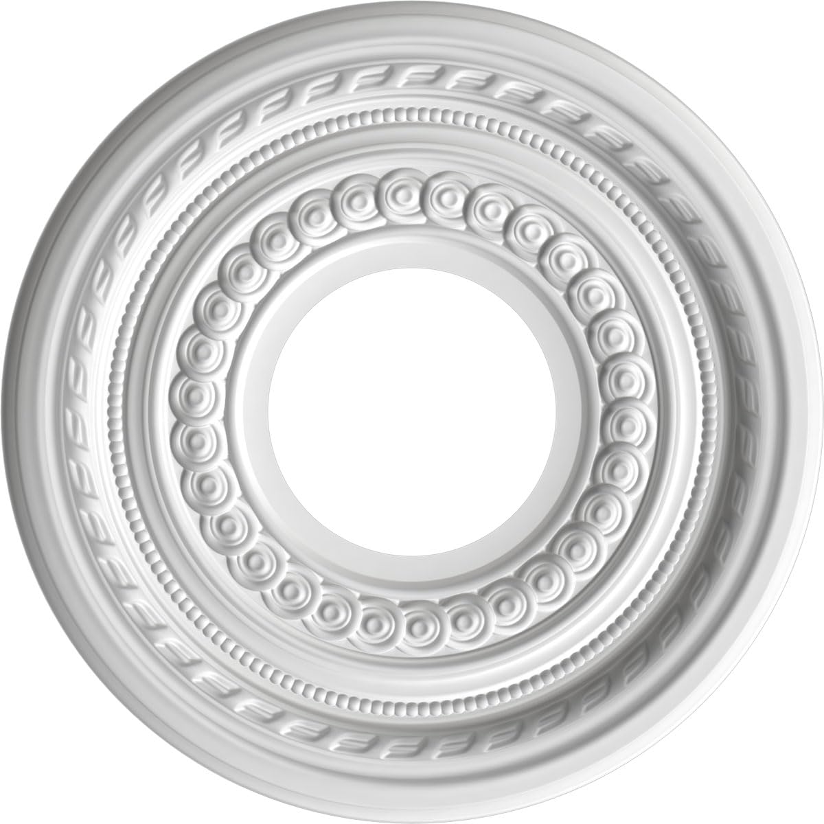 Ekena Millwork Cmp10Codst Cole Thermoformed Pvc Ceiling Medallion (Fits Canopies Up To 4 1/4), 10Od X 3 1/2Id X 3/4P, Universal