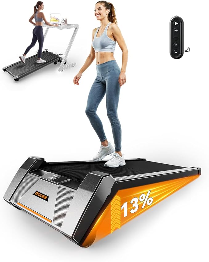 Walking Pad Treadmill, BestGod Incline Under Desk Treadmill 330lbs Capacity, 2.5HP Portable Treadmills for Home, Compact T...