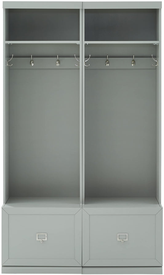 Crosley Furniture Harper 2-Piece Hall Tree Entryway Set with Storage Bench and Coat Rack Hooks for Hanging, Gray