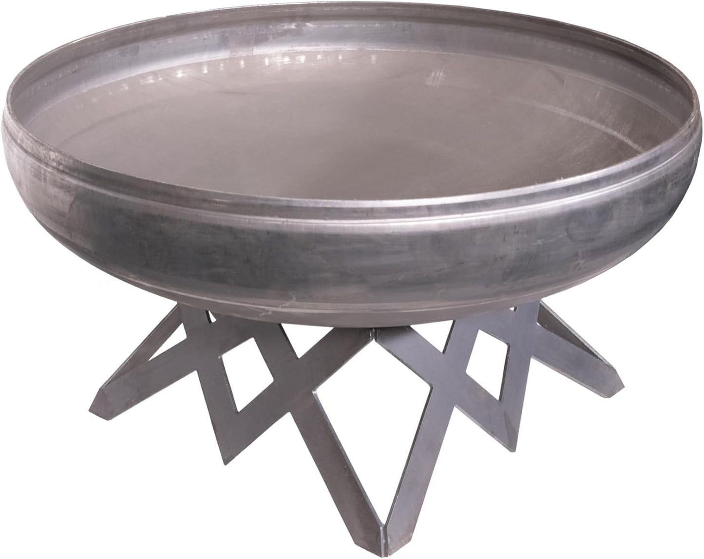 Ohio Flame - 30" Liberty Fire Pit with Angular Base (Made in USA) - Natural Steel Finish