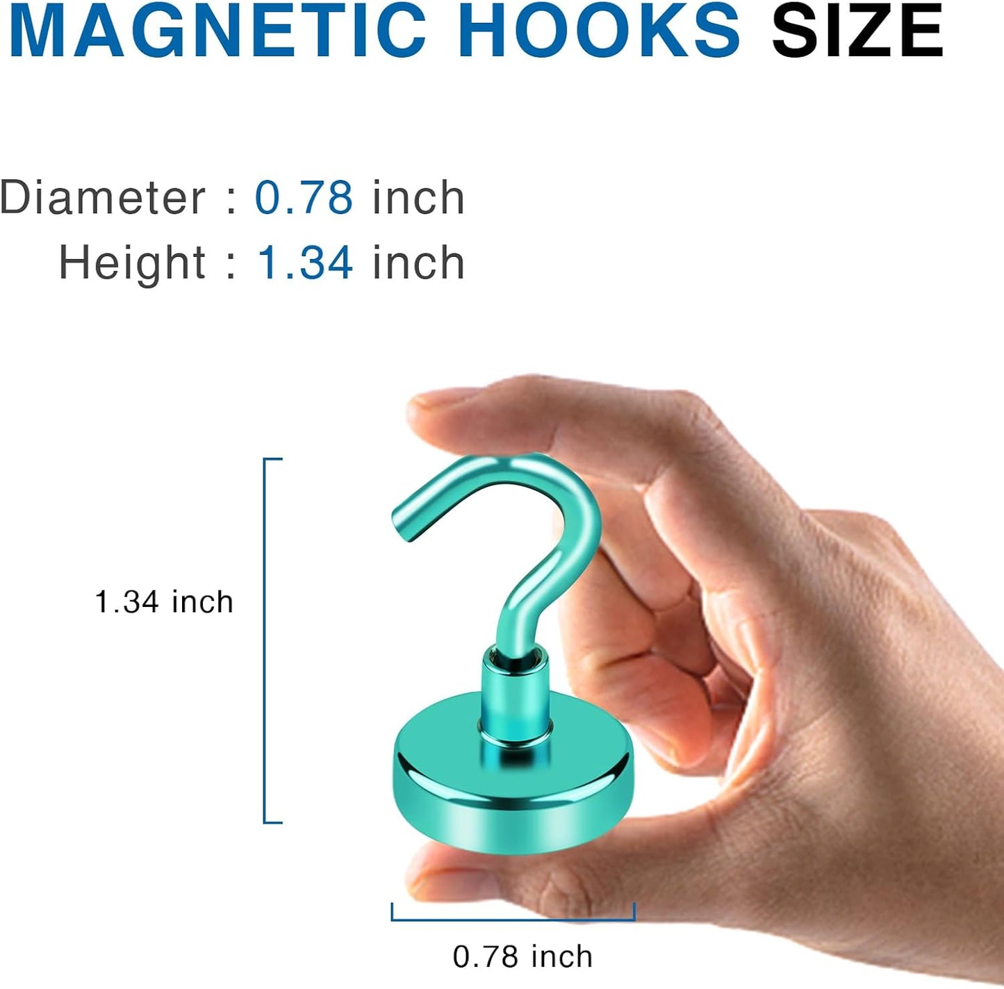 LOVIMAG Strong Magnetic Hooks, 50Lbs Green Strong Magnet Hooks, Heavy Duty Magnets for Cruise Accessories, Magnetic Hooks for Refrigerator, Hanging, Ceiling, Tool Room Etc - 4 Pack