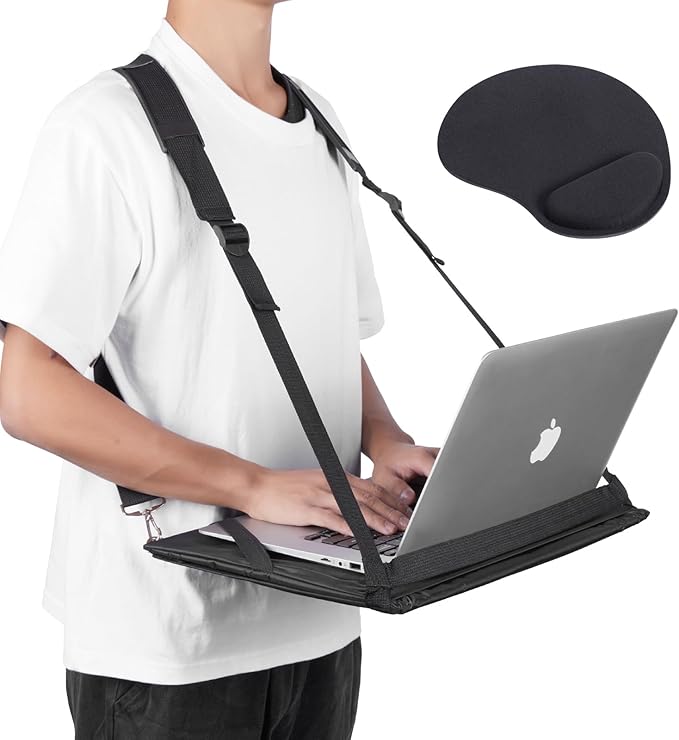 ALPHABET WONDERS Laptop Harness - Wearable Laptop Stand for Up to 17" Laptops, Tablets & E-readers - Adjustable Straps, In...