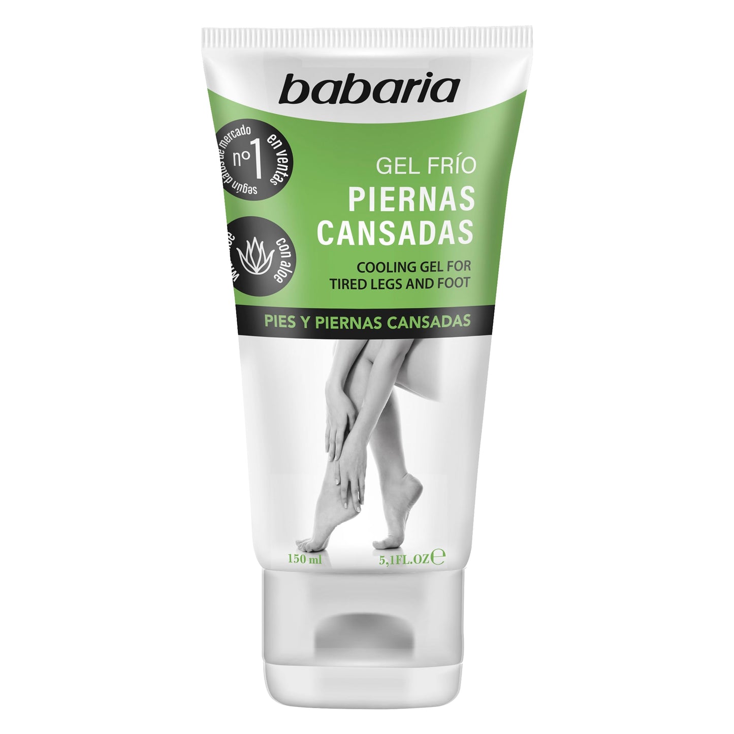 Babaria Cooling Gel for Legs and Feet - Calming and Softening Effect - Provides Regenerating and Soothing Properties - Infused w