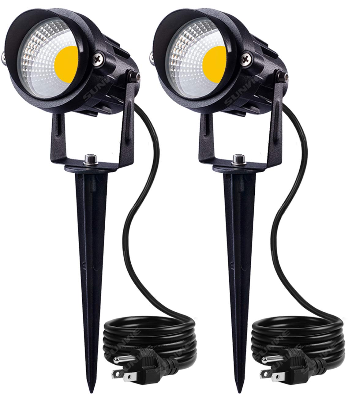 SUNVIE LED Landscape Lighting 12W Waterproof Garden Spotlights, Aluminum, Warm White, Model IT-OUU-15-27, 2 Packs