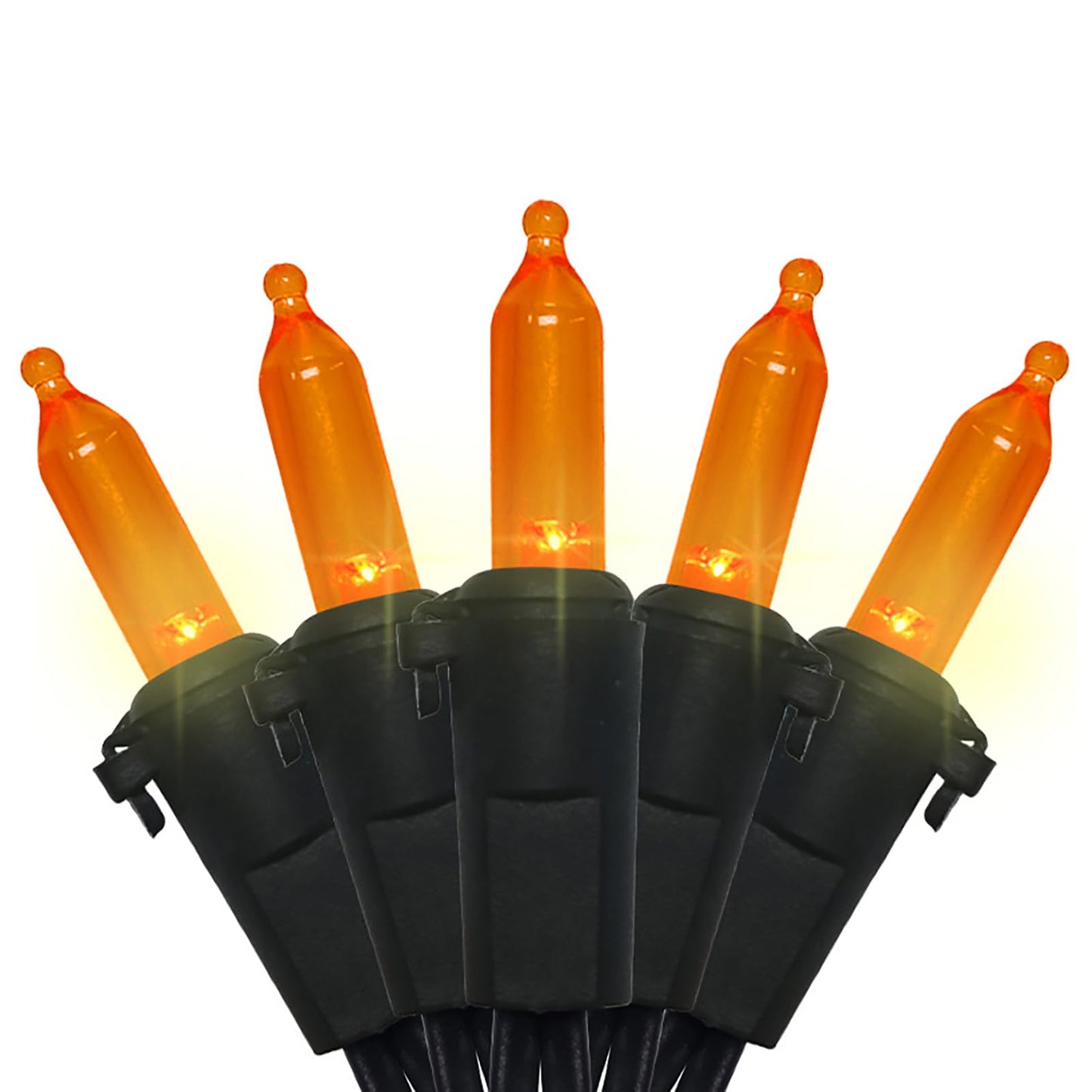 Orange Halloween Led Lights - 2 Pack 100 Count Orange Christmas String Lights For Tree  Party  Holiday  Indoor/Outdoor Halloween Decorations  2 Sets 33 Feet Black Wire  Ul Certified  Connectable