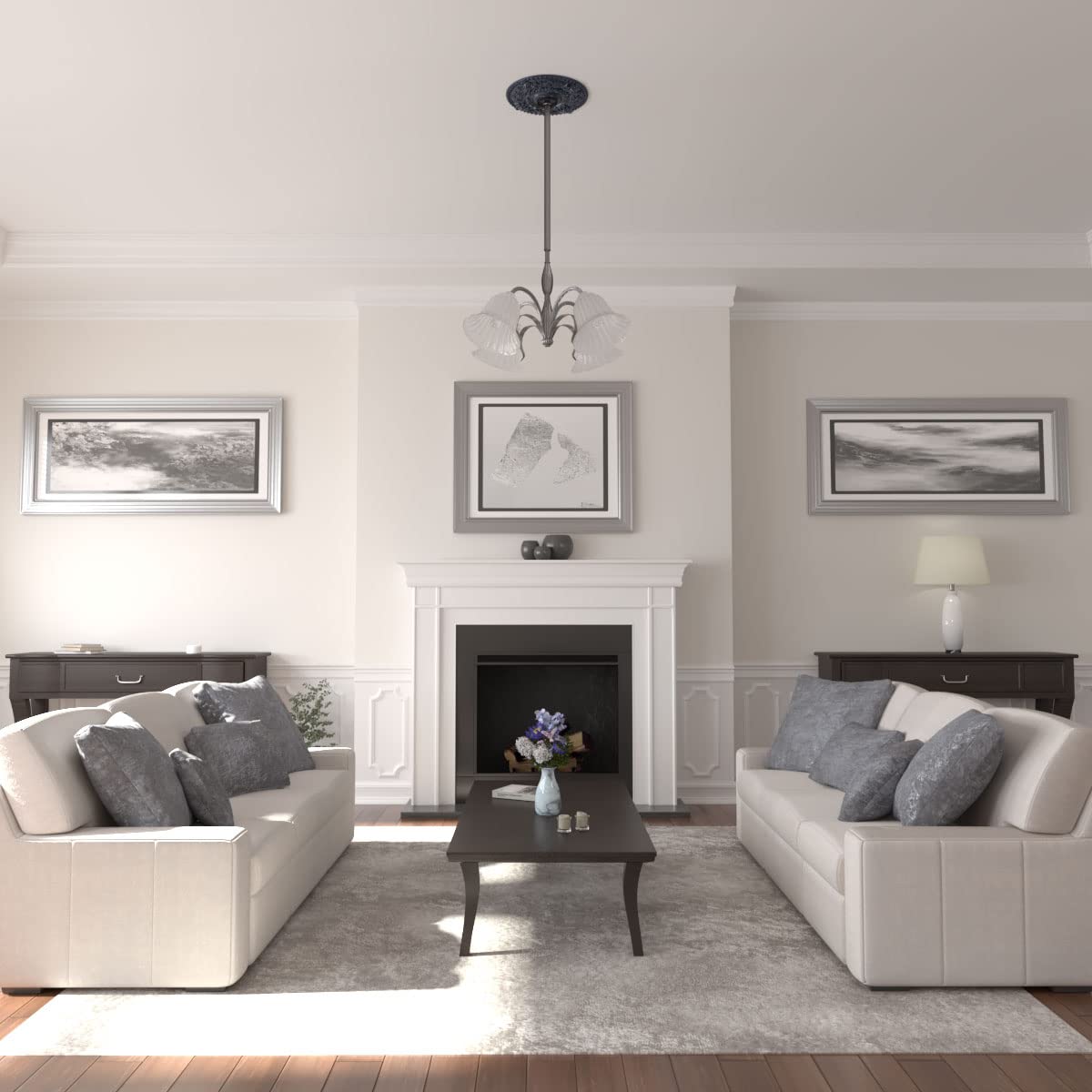 Ekena Millwork Cm18Romdf Rose Ceiling Medallion, Midnight Dream